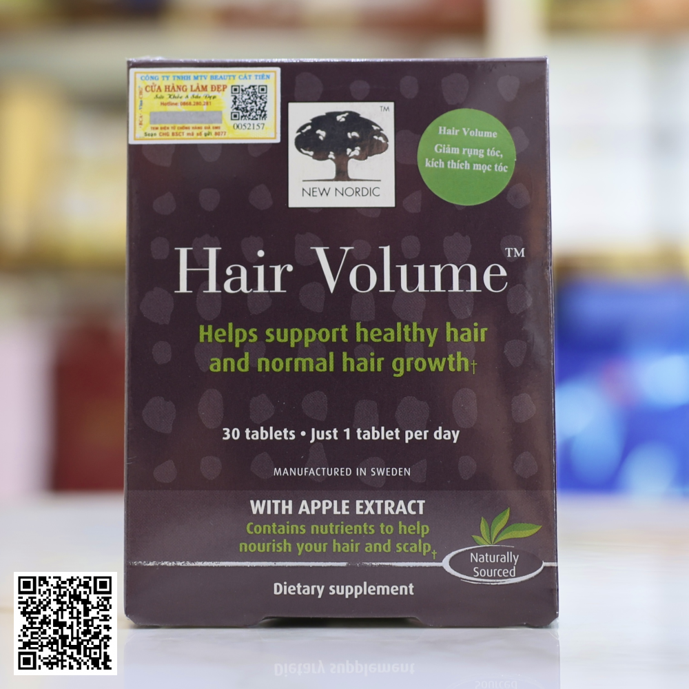 Viên Uống Mọc Tóc Hair Volume New Nordic Từ Thụy Điển 30 Viên