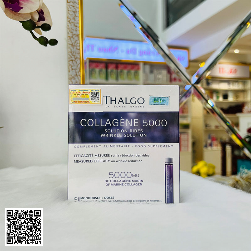 Nước Uống Collagene 5000mg Thalgo Tăng Cường Collagen Pháp 10 Chai/Hộp