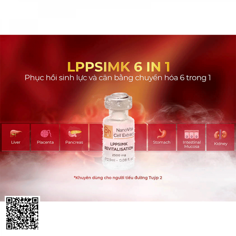 NanoVital Cell Extracts LPPSIMK 6 IN 1 Bhm+d  Thụy Sĩ 20 Ống