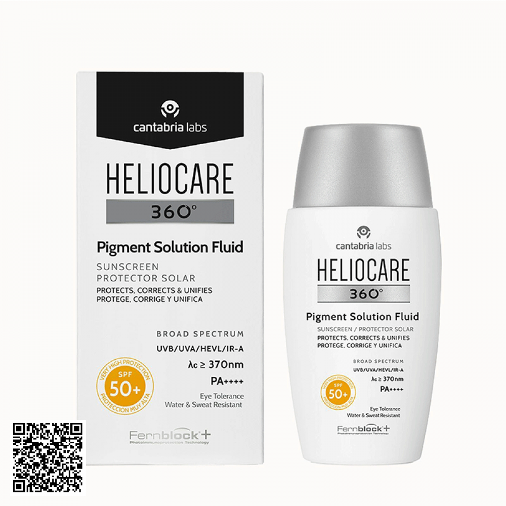 Kem Chống Nắng Heliocare 360º Pigment Solution Fluid SPF50+ Ultraligero Cantabria Labs Tây Ban Nha 50ml 