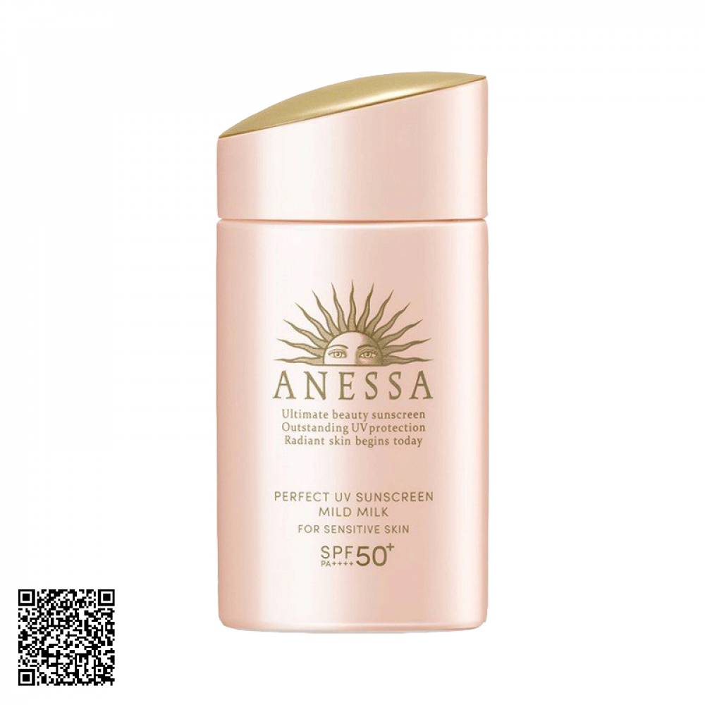 Sữa Chống Nắng Perfect UV SUNSCREEN MILD MILK FOR SENSITIVE SKIN SPF50+ PA++++ ANESSA Nhật Bản 60ml