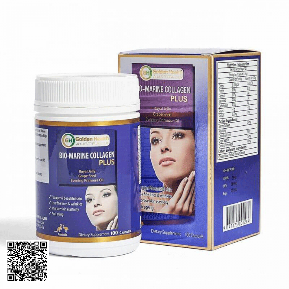 Viên Uống Bio Marine Collagen Plus Golden Health Hỗ Trợ Làm Đẹp Da Của Úc 100 Viên