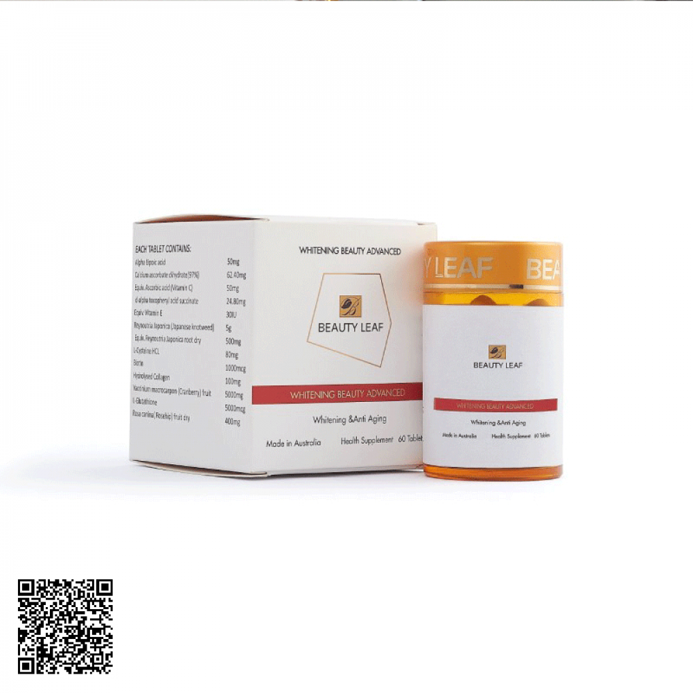 Viên Uống Beauty Leaf Whitening Beauty Advanced Golden Health Của Úc 60 Viên