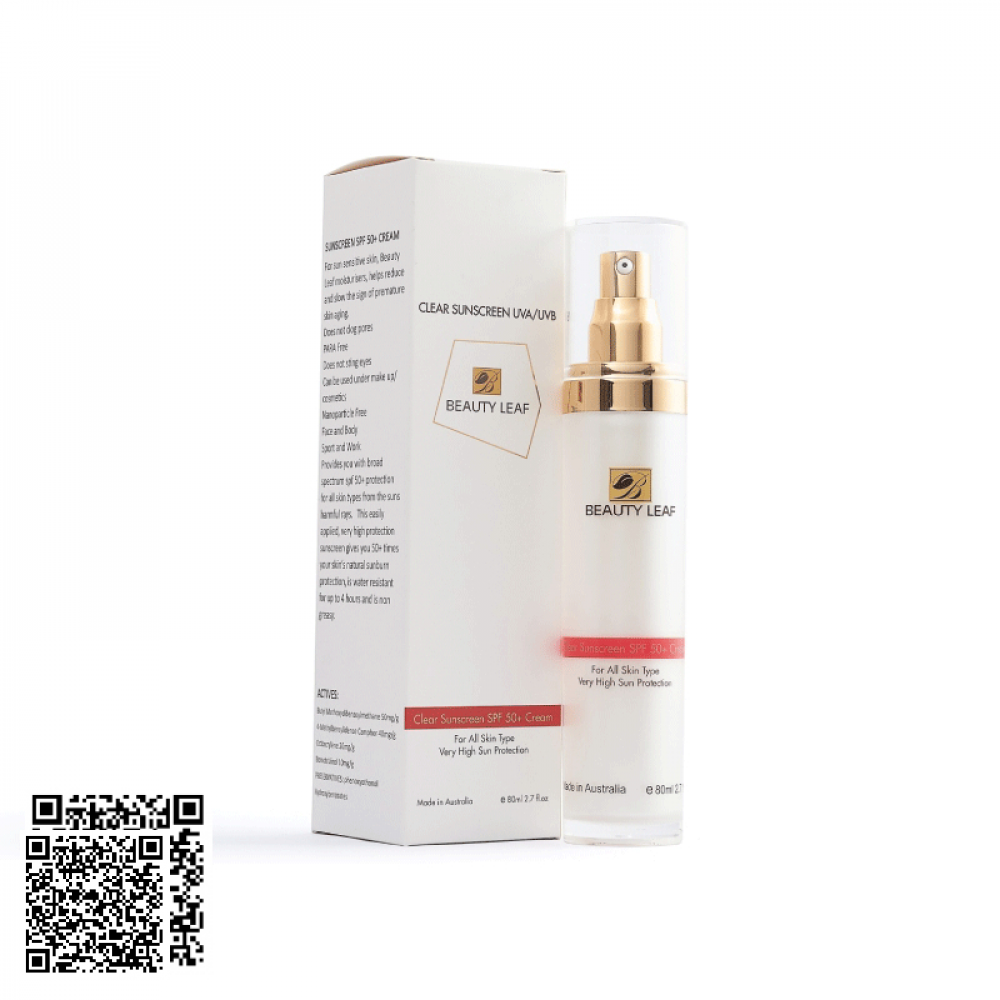 Kem Chống Nắng Beauty Leaf Clear Sunscreen UVA/UVB SPF 50+ Golden Health Của Úc 80ml