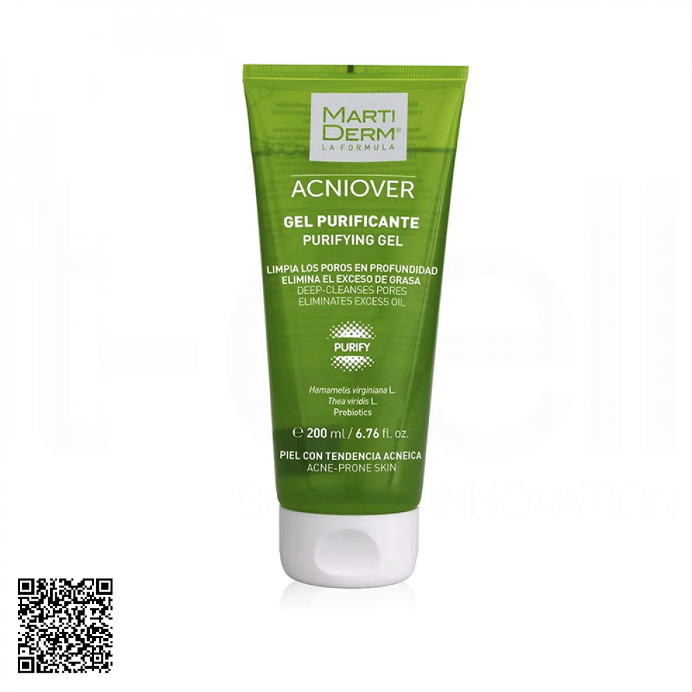 Gel Rửa Mặt MartiDerm Acniover Purifying Gel Cho Da Dầu Mụn Của Tây Ban Nha 200ml