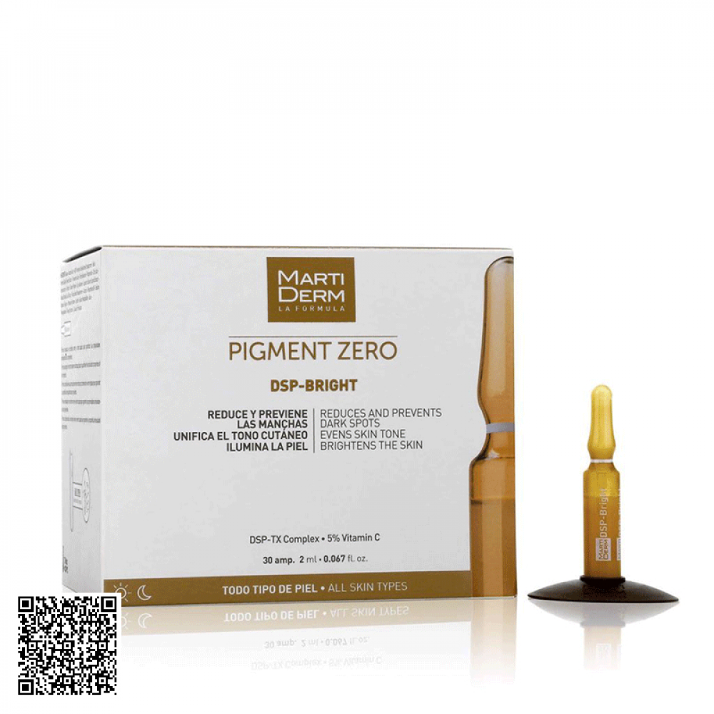 Tinh Chất Dưỡng Sáng Đều Màu Da, Giảm Đốm Sắc Tố MartiDerm Ampoule Pigment Zero DSP Bright Tây Ban Nha 30 Ống