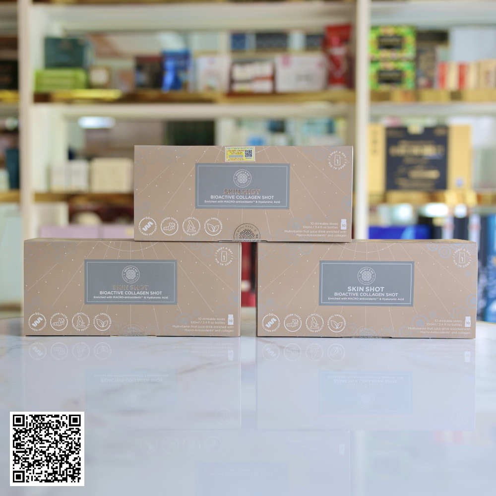 Nước Uống Collagen Skin Shot Cao Cấp Trắng Sáng ,Mờ Nám Da Của Tây Ban Nha Hộp 30 Chai*50ml 