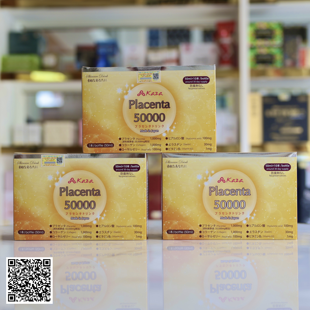Nước Uống Trắng Da Mờ Nám Kaza Placenta 50000mg Nhật Bản Liệu Trình 30 Ngày