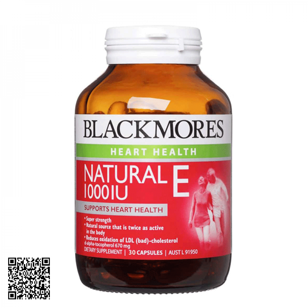 Viên Uống Blackmore Heart Health Natural Vitamin E 1000IU Úc 30 Viên