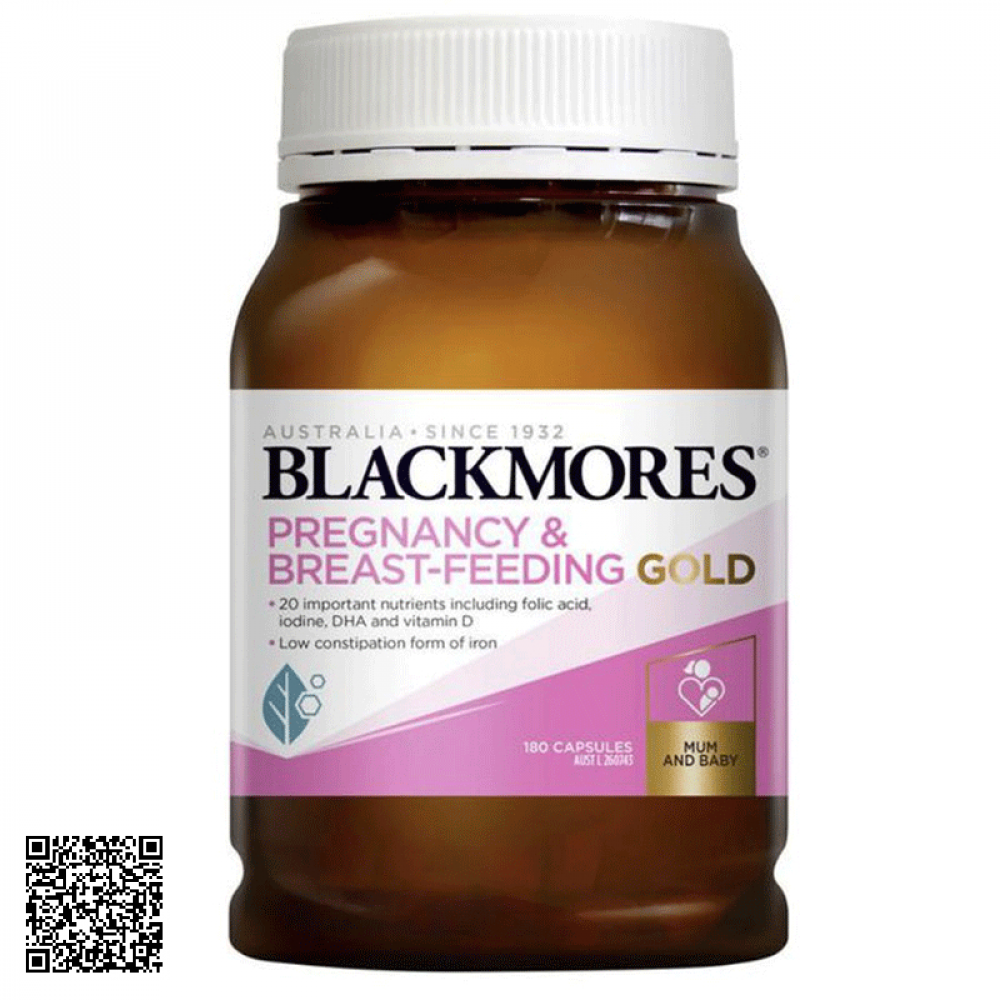Viên Uống Cho Bà Bầu Và Cho Con Bú Blackmores Pregnancy & Breast Feeding Gold Úc 180 Viên