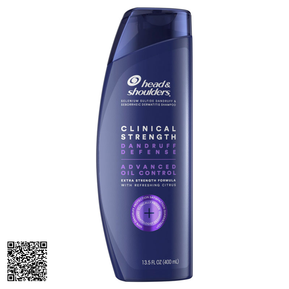 Dầu Gội Head & Shoulders Clinical Strength Dandruff Defense Advanced Oil Control Mỹ 400ml