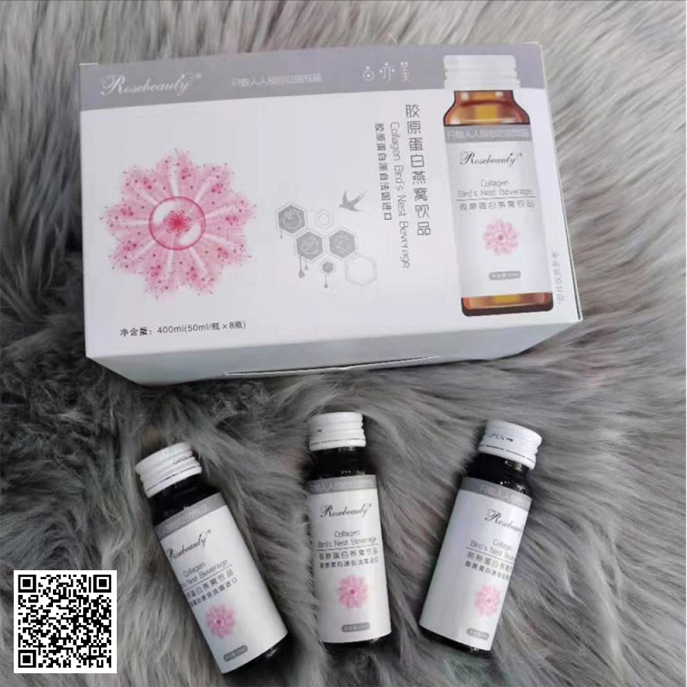 Collagen Trắng Da Tinh Chất Yến Rosebeauty 8 Lọ/Hộp