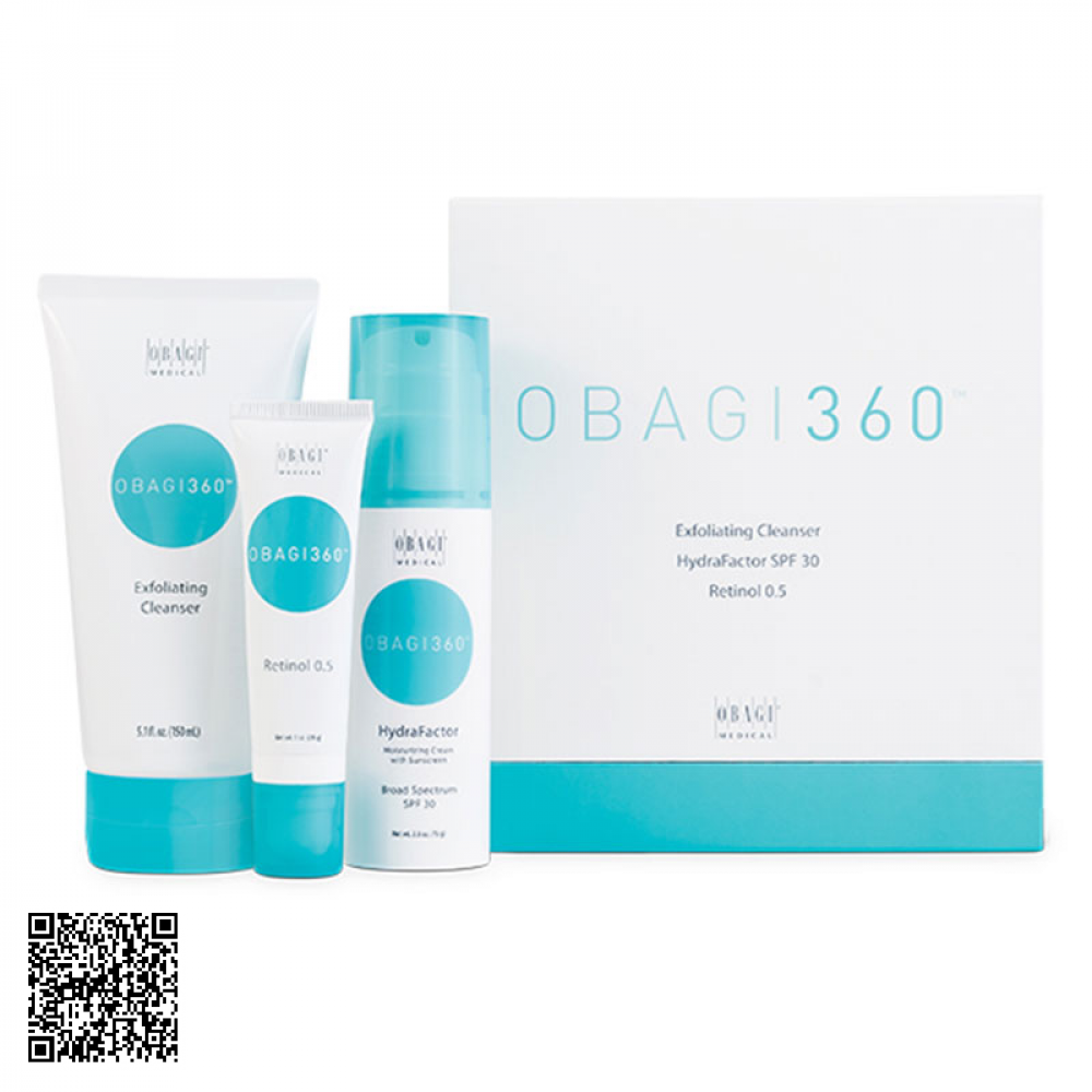 Bộ Dưỡng Da Hỗ Trợ Ngừa Lão Hóa Obagi 360 Exfoliating Cleanser Hydrafactor SPF30 Mỹ