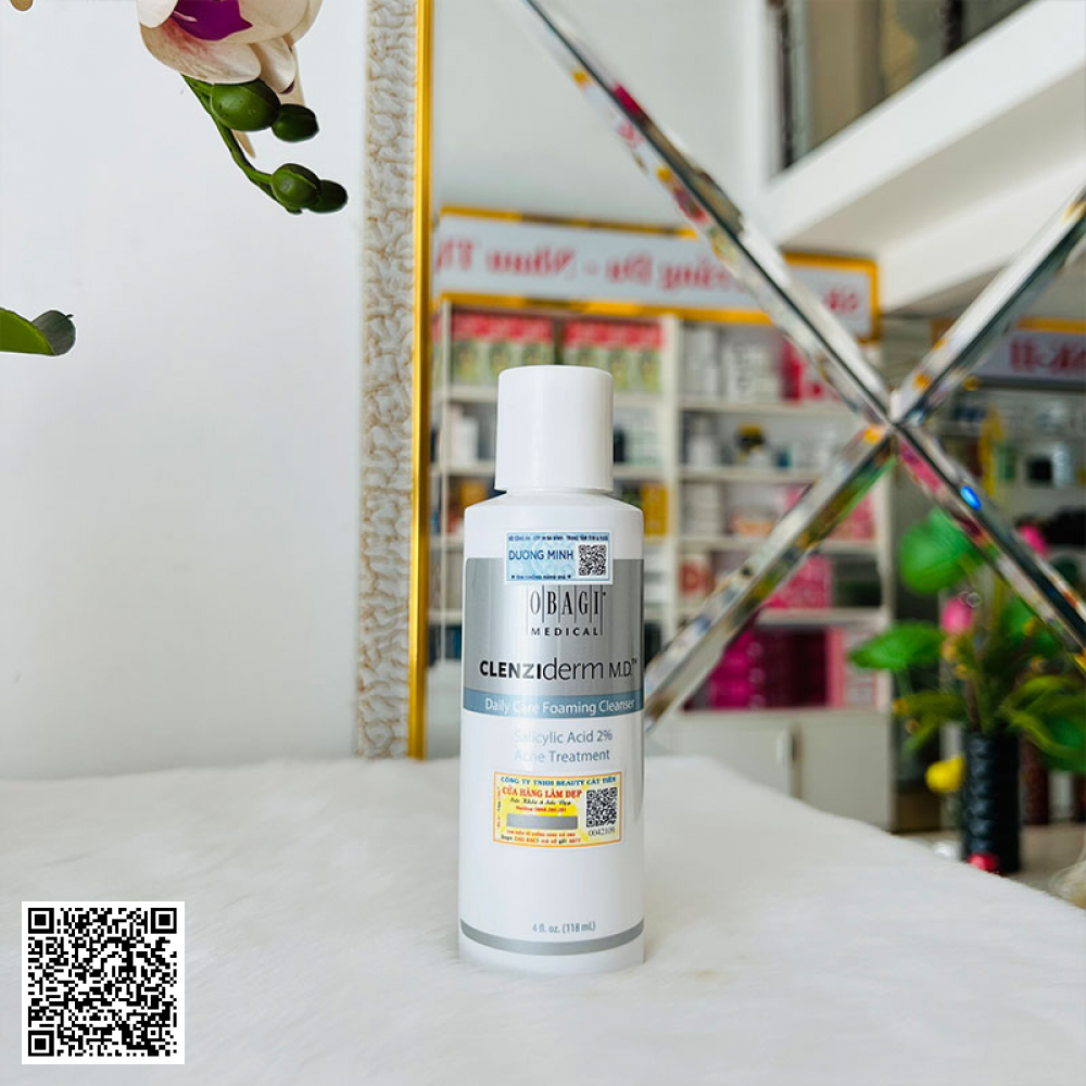 Sửa Rửa Mặt Da Dầu Mụn Obagi Clenziderm MD Daily Care Foaming Cleanser Mỹ 118ml