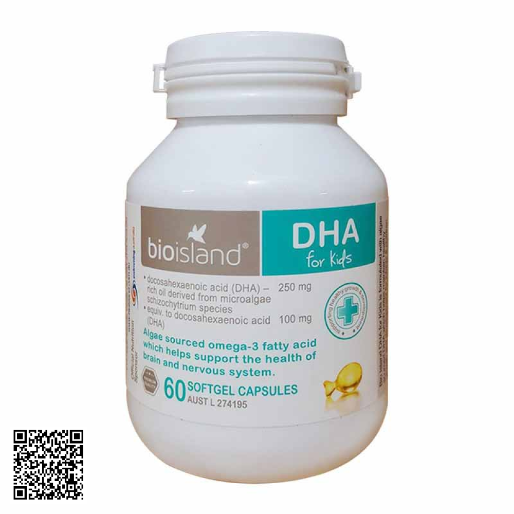 Dầu Cá Phát Triển Trí Não Cho Bé DHA Bio Island Của Úc 60 Viên