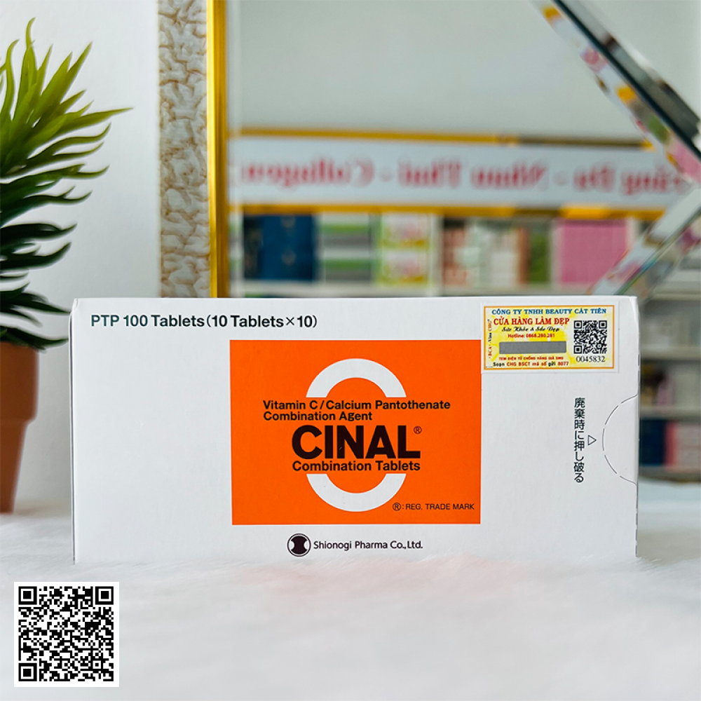 Viên Uống Trắng Da Ngừa Mụn Cinal C Của Nhật Bản 100 Viên