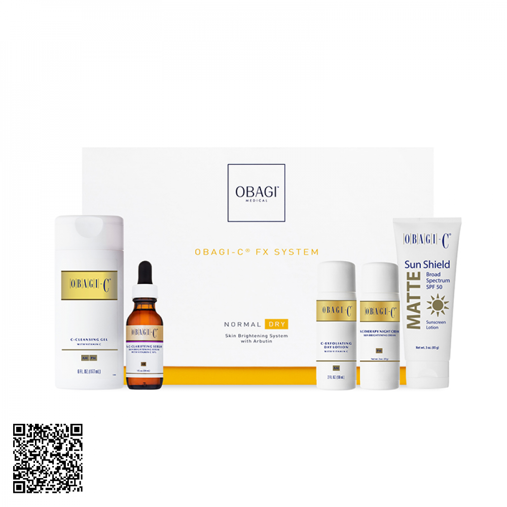 Bộ Dưỡng Trắng Da Hỗ Trợ Ngừa Lão Hóa Cho Da Khô Obagi-C Fx System Normal to Dry Của Mỹ