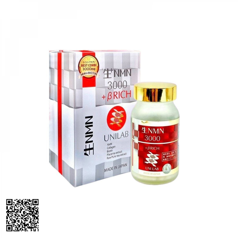 Viên Uống Trẻ Hóa Da NMN 3000 BRich Unilab Của Nhật Bản 60 Viên