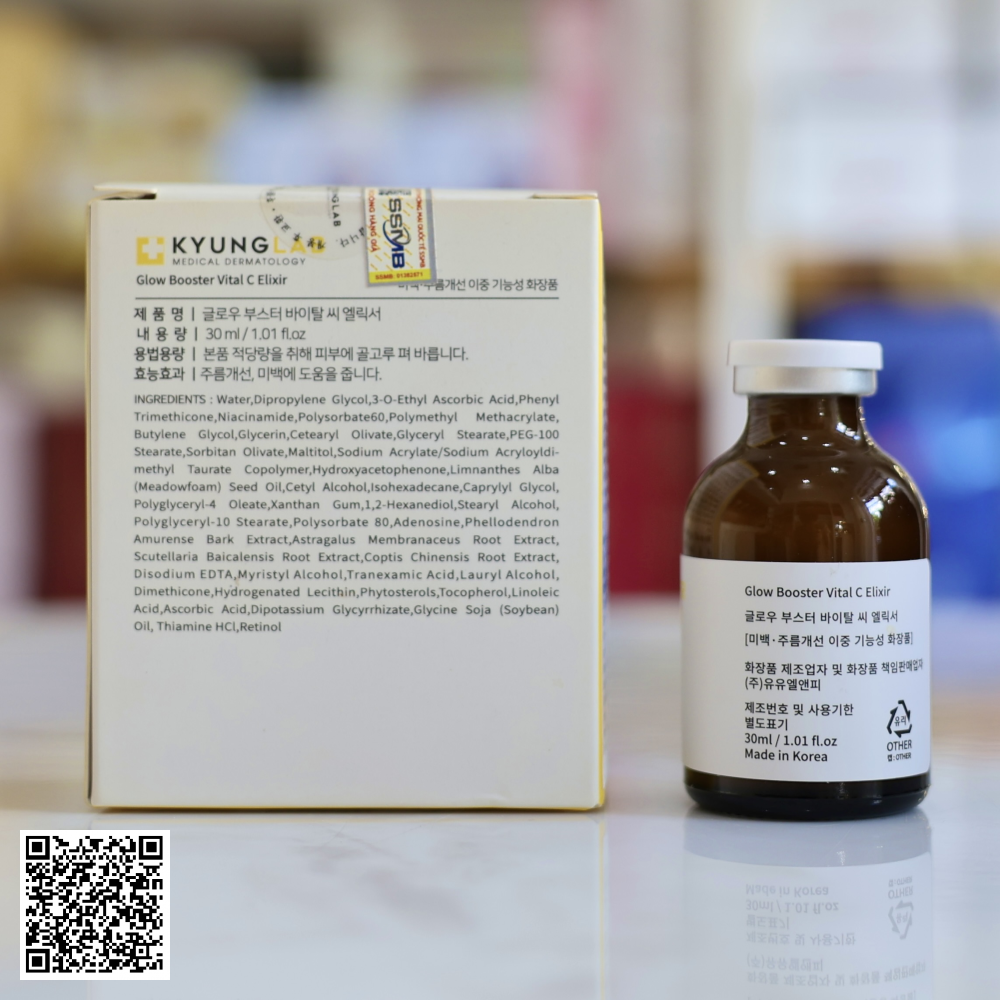 Huyết Thanh Tái Sinh Tế Bào Da Kyung Lab Glow Booster Vital C Elixir Của Hàn Quốc 30ml