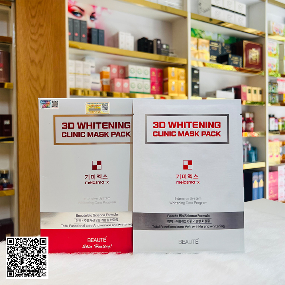 Mặt Nạ Trắng Da Hỗ Trợ Ngừa Lão Hóa Melasma-X 3D Whitening Clinic Mask Pack Của Hàn Quốc 10 Miếng 