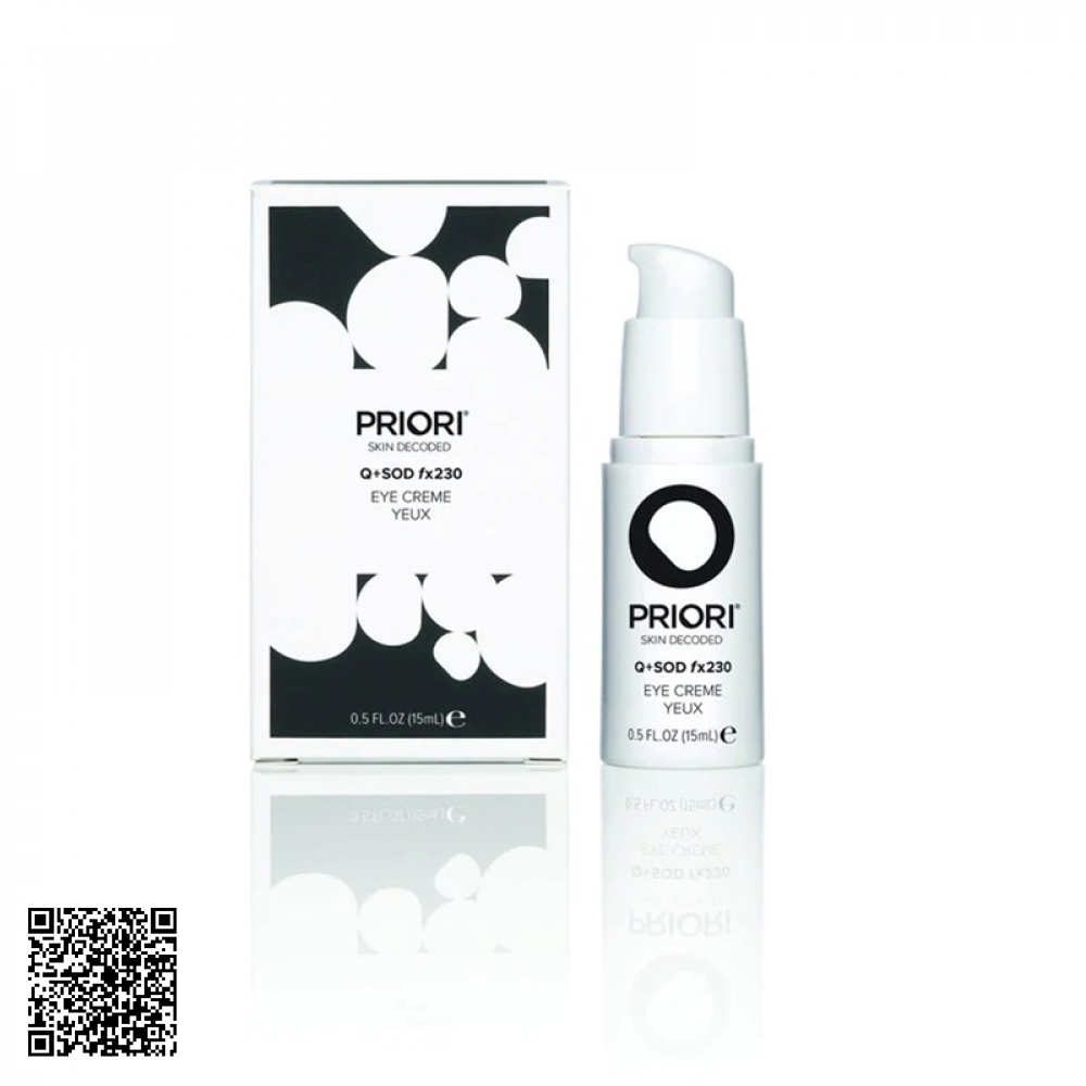 Kem Dưỡng Cải Thiện Sắc Tố Bọng Mắt Priori Q + SOD Fx230 EYE CREME YEUX Của Mỹ 15ml