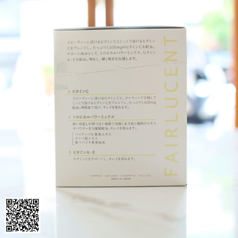 Vitamin C Menard Fairlucent C Hỗ Trợ Dưỡng Trắng Da Mờ Nám Hộp 60 Gói Nhật Bản 
