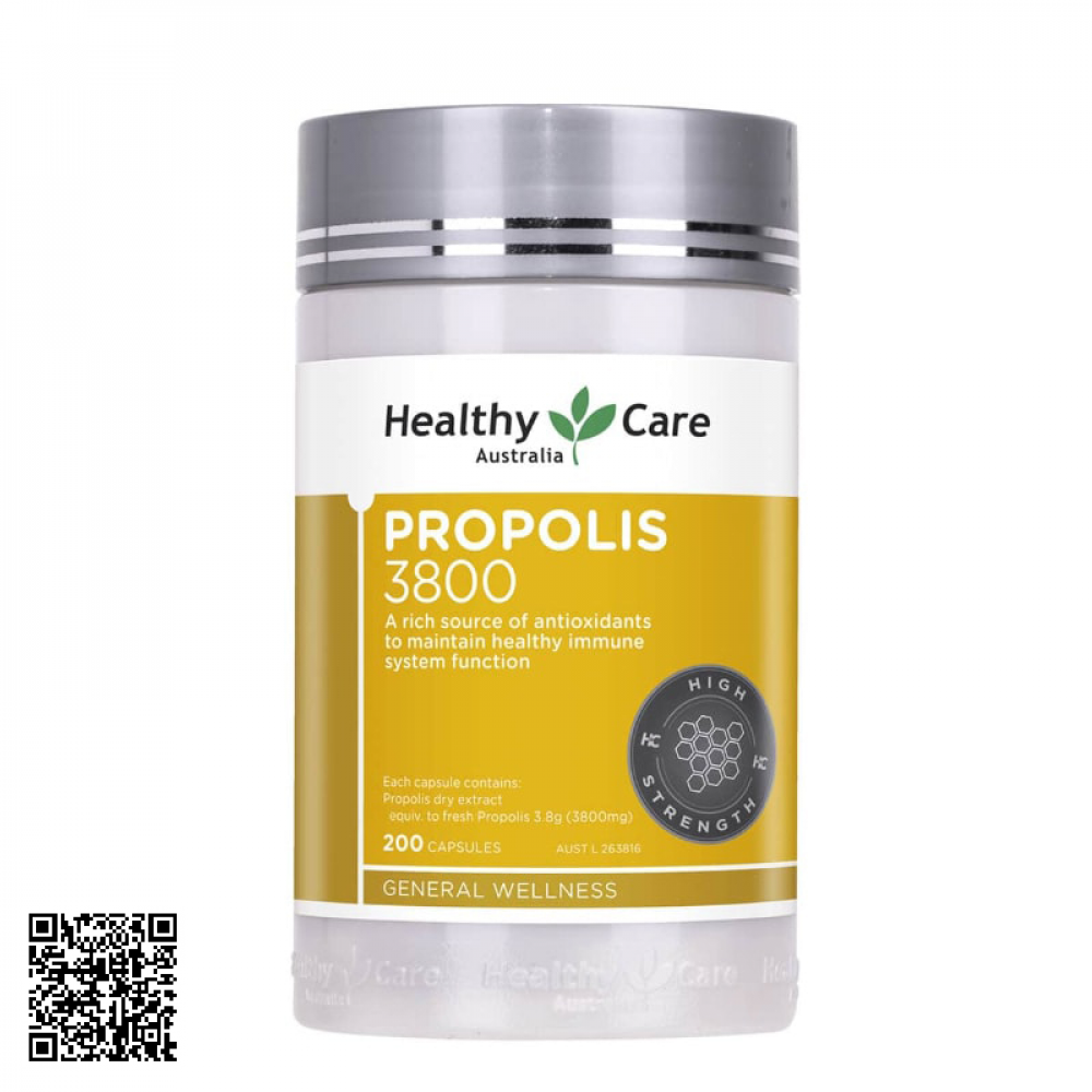 Viên Uống Keo Ong Healthy Care Propolis Từ Úc 200 Viên