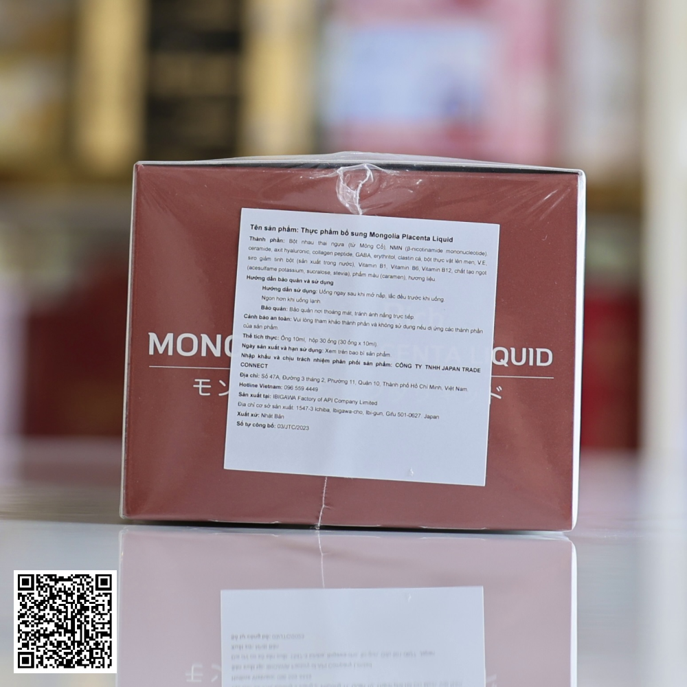 Nước Uống Nhau Thai Ngựa Mongolia Placenta Liquid Eikenbi Nhật Bản Hộp 30ống . 