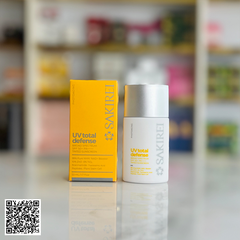 Serum Chống Nắng Vật Lý Sakirei UV Total Defense Broad Spectrum SPF 50+ PA++++ Từ Nhật 50ml
