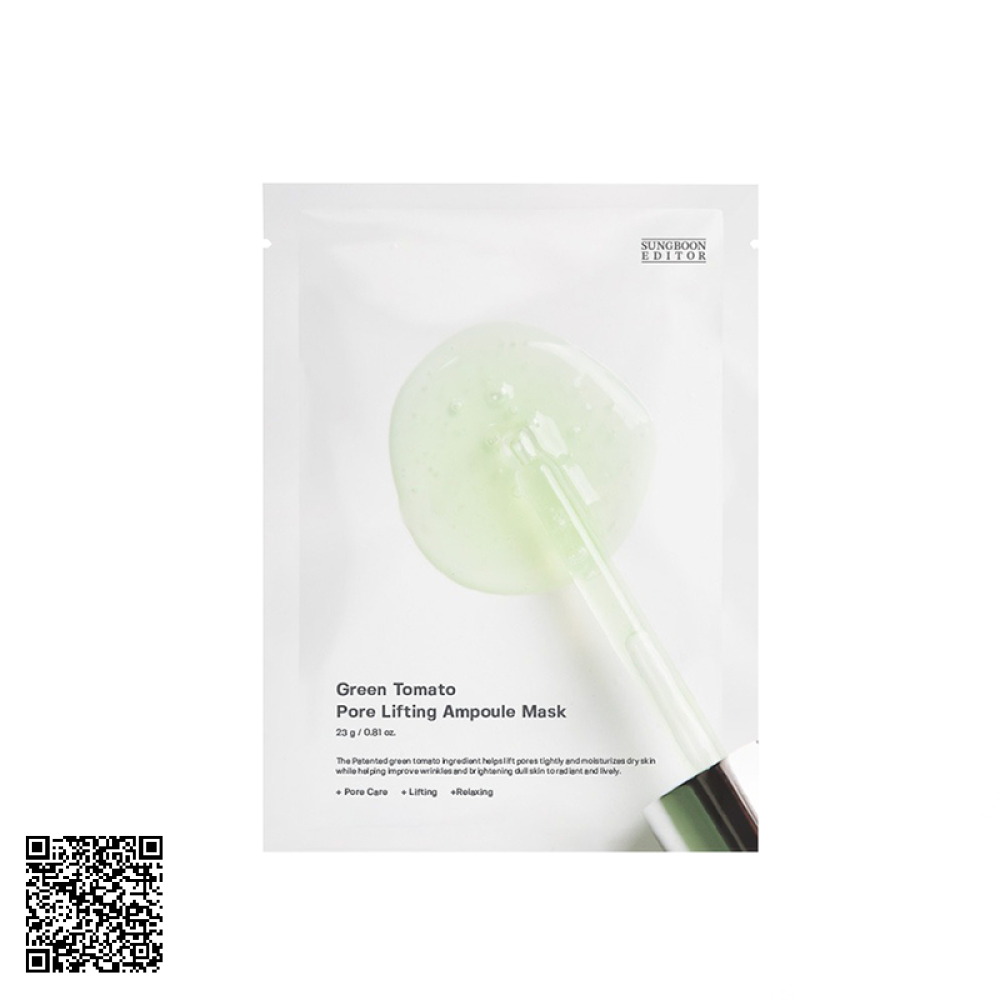 Mặt Nạ Cà Chua Xanh Sungboon Editor Green Tomato Pore Lifting Ampoule Mask 23g
