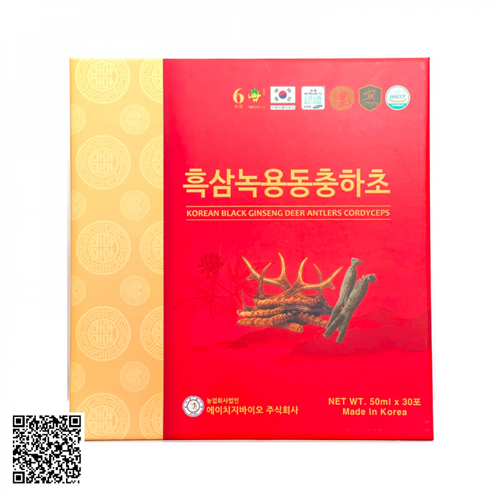 Nước Hắc Sâm Nhung Hươu Đông Trùng Hạ Thảo Ginseng King Korean Black Ginseng Deer Antlers Cordyceps