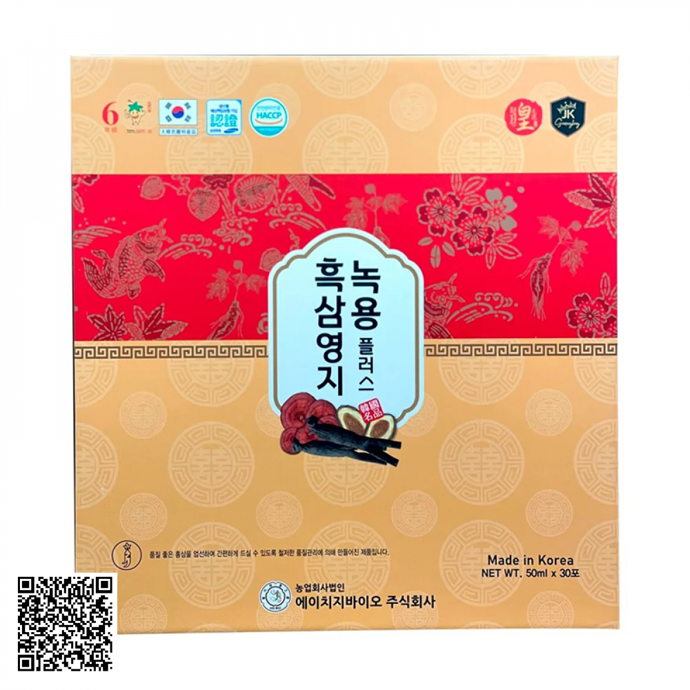 Nước Hắc Sâm Linh Chi Nhung Hươu Ginseng King Korean Black Ginseng Reishi Mushroom Deer Antlers