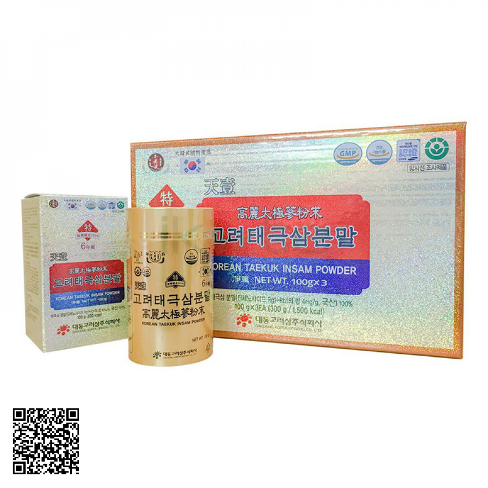 Bột Thiên Sâm Thái Cực Daedong Korean Taekuk Insam Powder Từ Hàn Quốc 3 Lọ 