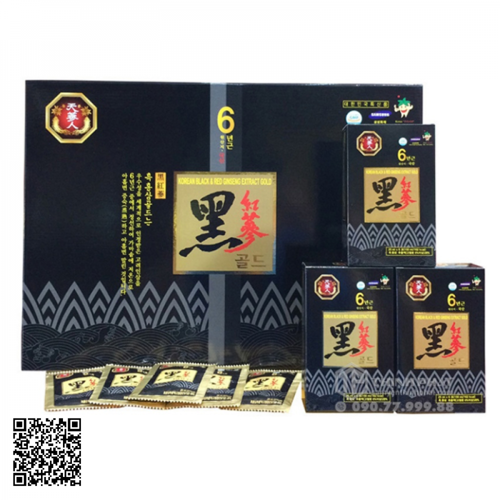 Nước Hắc Sâm Bio Apgold Korean Black Red Ginseng Extract Gold 60 Gói