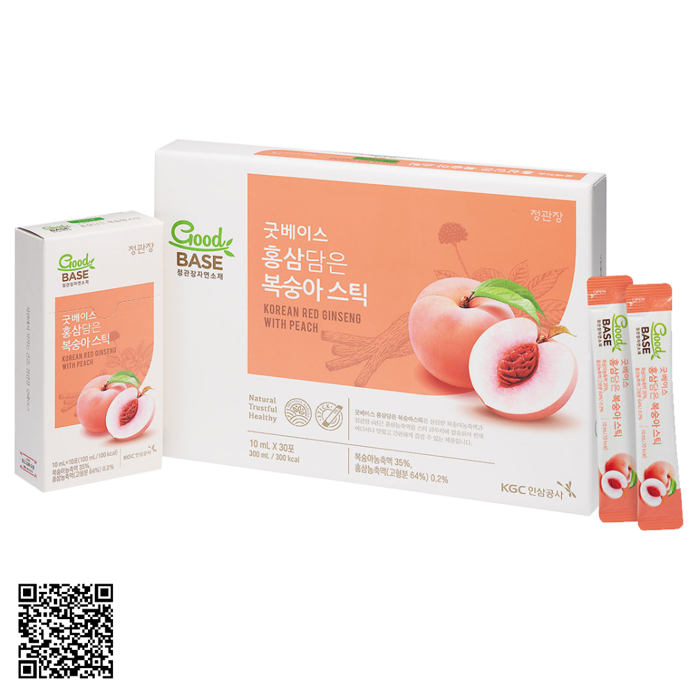 Nước Hồng Sâm Đào KGC Goodbase Từ Hàn Quốc 30 Gói