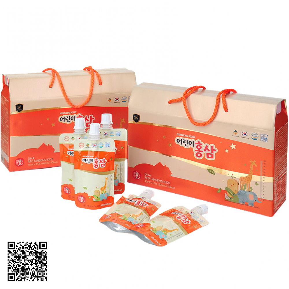 Nước Hồng Sâm Baby Ginseng King DHA Red Ginseng Kids 15 Gói