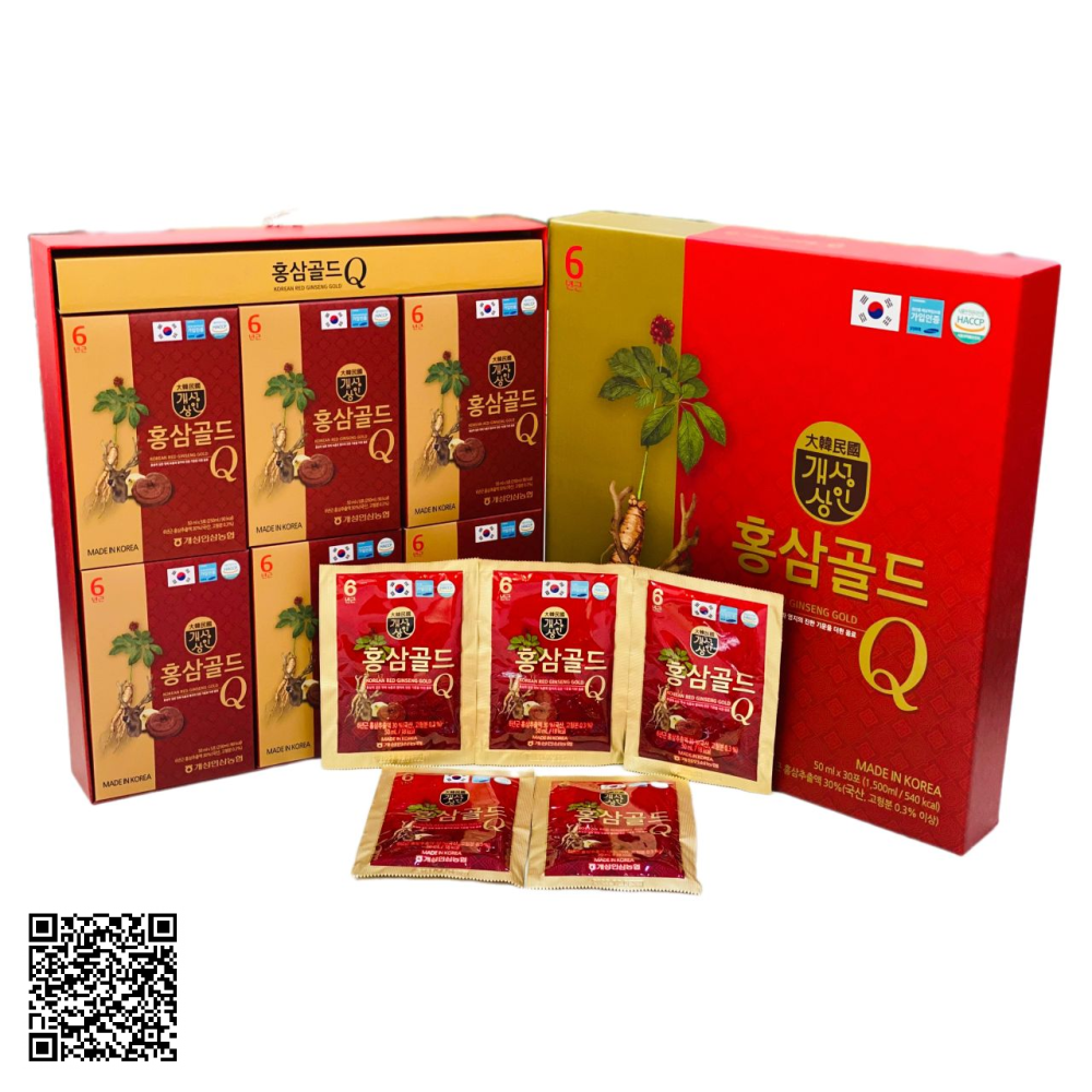 Nước Hồng Sâm Nhung Hươu Linh Chi Hansusam Korean Red Ginseng Gold Q 30 Gói