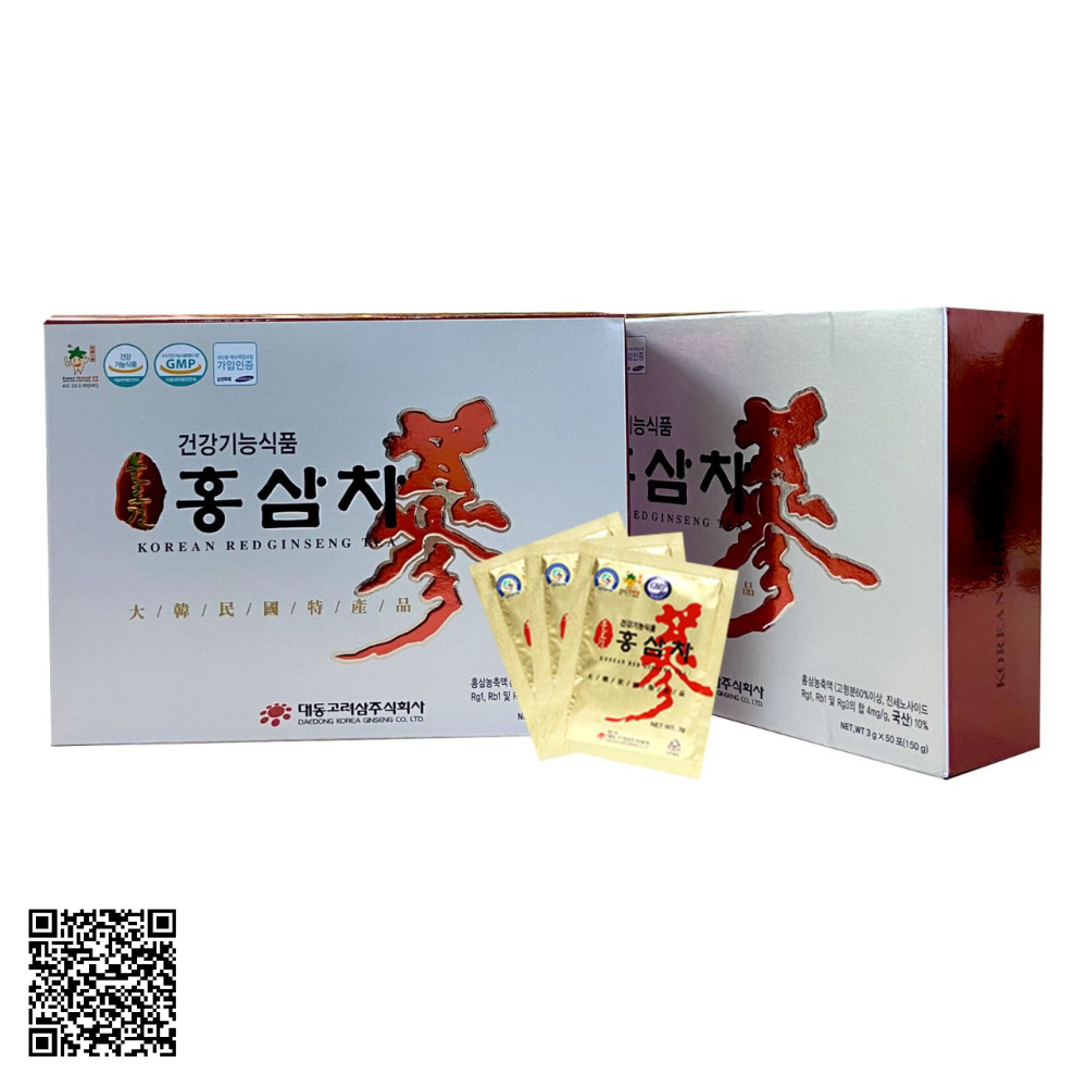 Trà Hồng Sâm Daedong Korean Red Ginseng Tea Từ Hàn Quốc 50 Gói