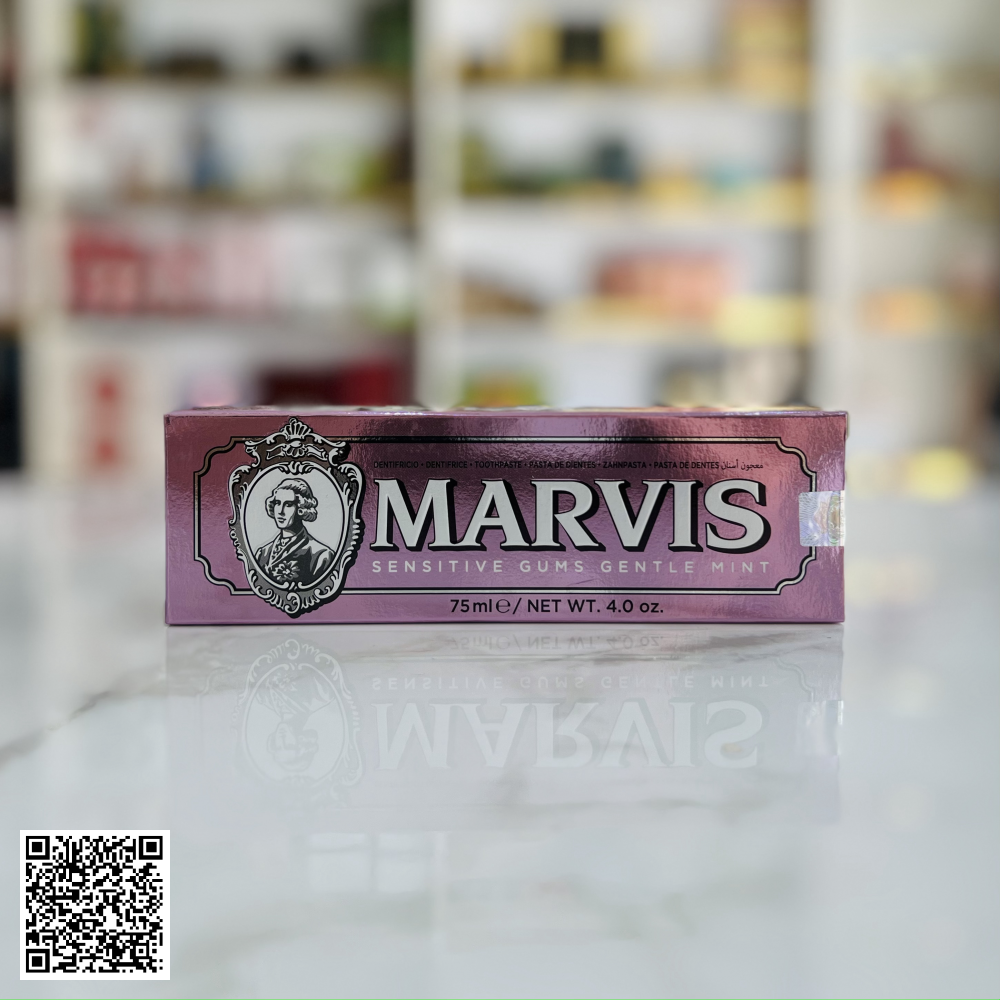 Kem Đánh Răng Marvis Sensitive Gums Gentle Mint Cho Người Có Nướu Nhạy Cảm 75ml