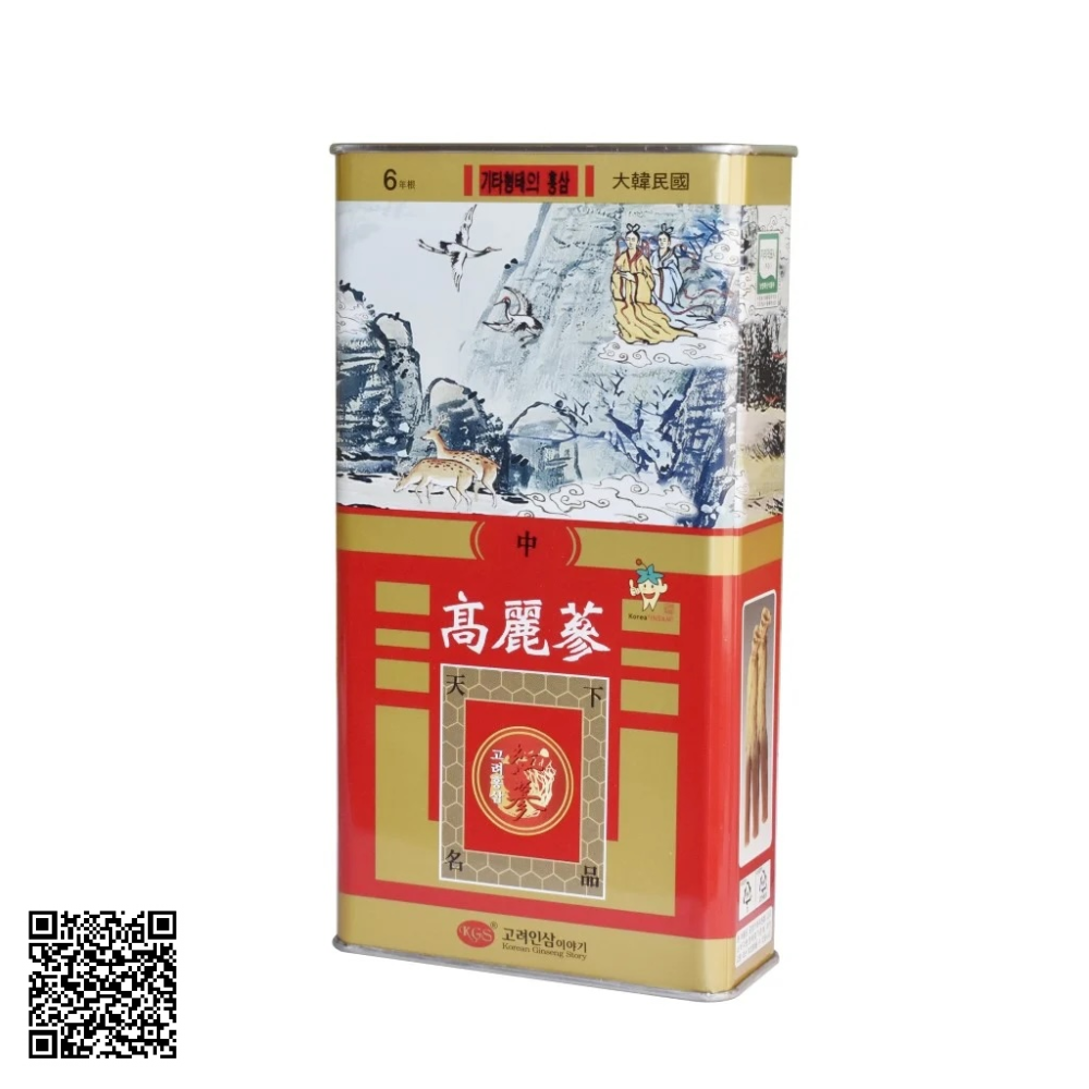 Hồng Sâm Củ Khô KGS Korean Red Ginseng Punggi Hộp Thiếc 150g (11-15 Củ)