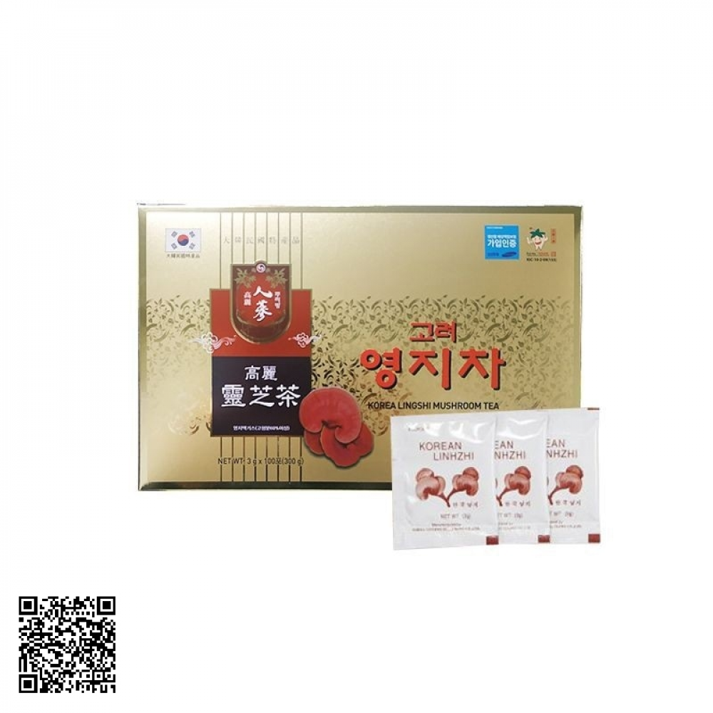 Trà Linh Chi Buleebang Korea Lingshi Mushroom Tea Từ Hàn Quốc 100 Gói