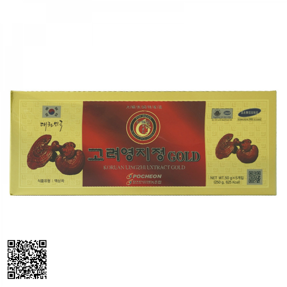 Cao Linh Chi Đỏ Pocheon Korean Lingzhi Extract Gold Từ Hàn Quốc 5 Lọ