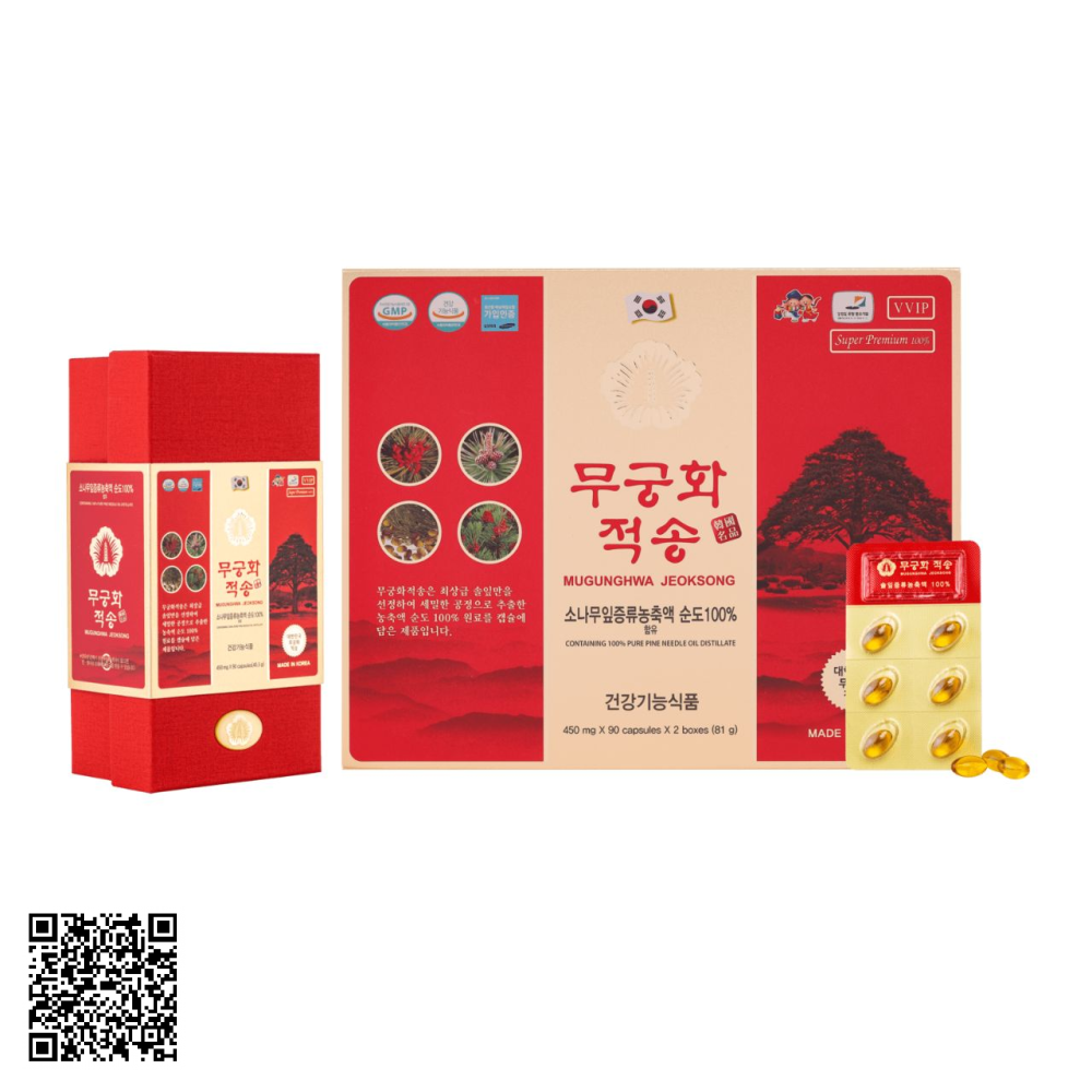 Viên Tinh Dầu Thông Đỏ Chính Phủ Mugunghwa Jeoksong Từ Hàn Quốc 180 Viên