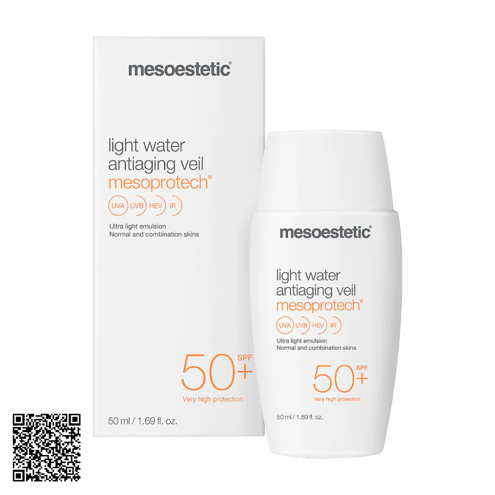 Nhũ Tương Chống Nắng Mesoestetic Mesoprotech Light Water Antiaging Veil SPF50+ Từ Tây Ban Nha 50ml