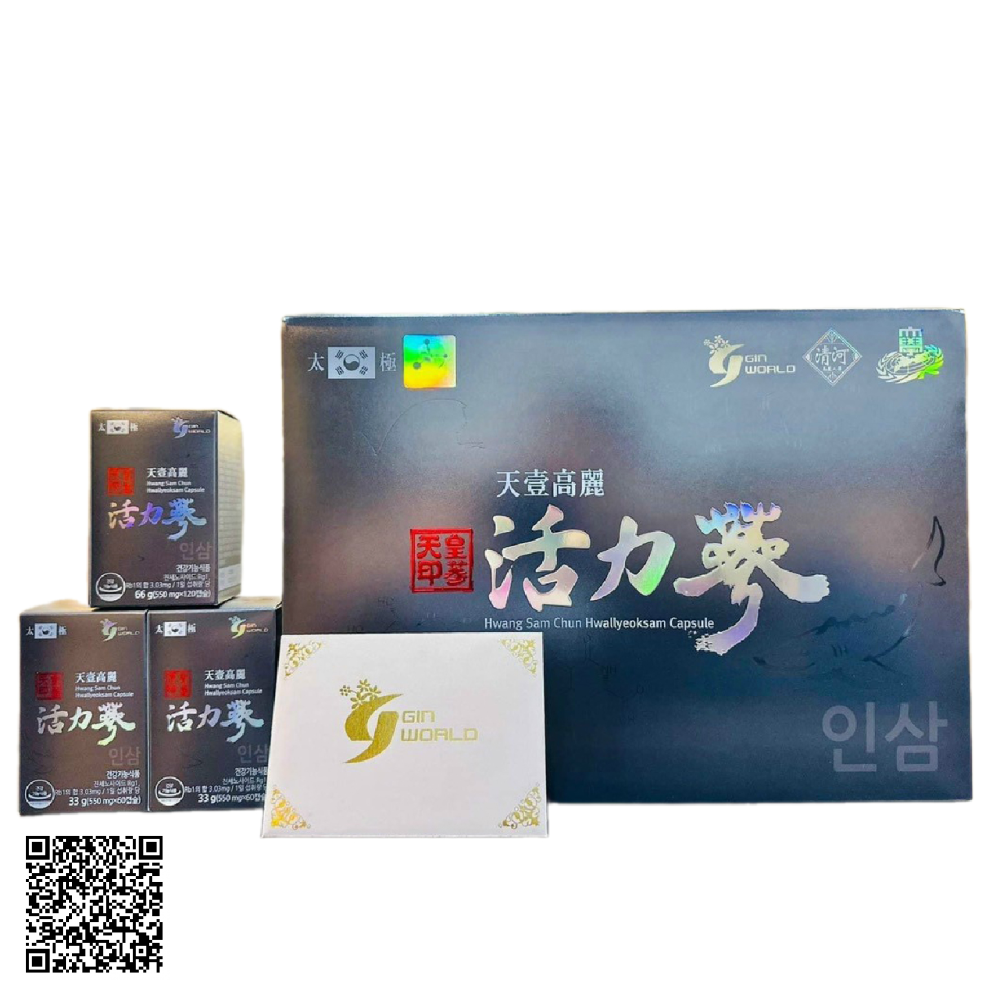 Viên Thiên Sâm Trứng Cá Tầm Hwang Sam Chun Hwallyeoksam Capsule 550mg x 720 Viên