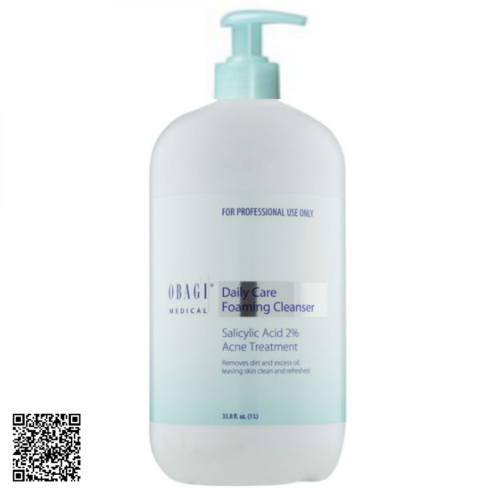Sữa Rửa Mặt Cho Da Dầu Mụn Chứa BHA Obagi Clenziderm MD Daily Care Foaming Cleanser Từ Mỹ 1000ml