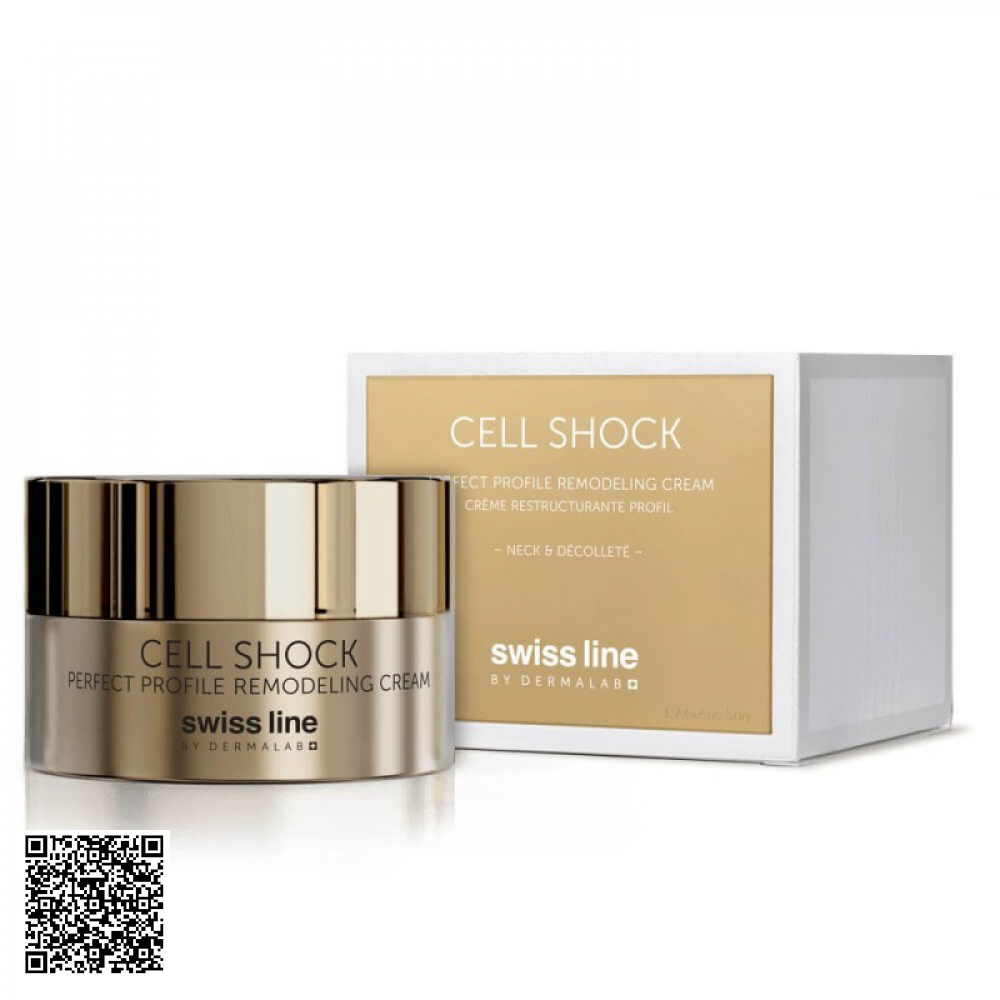Kem Phục Hồi Lão Hóa Da Vùng Cổ, Cằm Swissline Cell Shock Perfect Profile Remodeling Cream Từ Thuỵ Sĩ 50ml