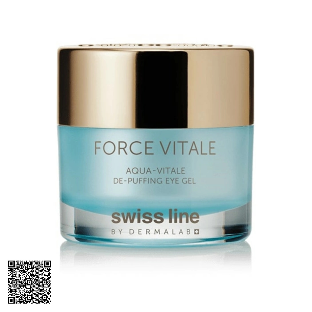 Gel Đặc giảm Bọng Mỡ Quầng Thâm Mắt Swissline Force Vitale Aqua-Vitale De-Puffing Eye Gel Từ Thuỵ Sĩ 15ml