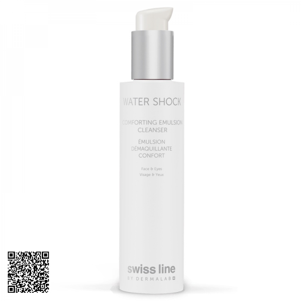 Sữa Rửa Mặt Làm Dịu Da Swissline Water Shock Comforting Emulsion Cleanser Từ Thuỵ Sĩ 160ml