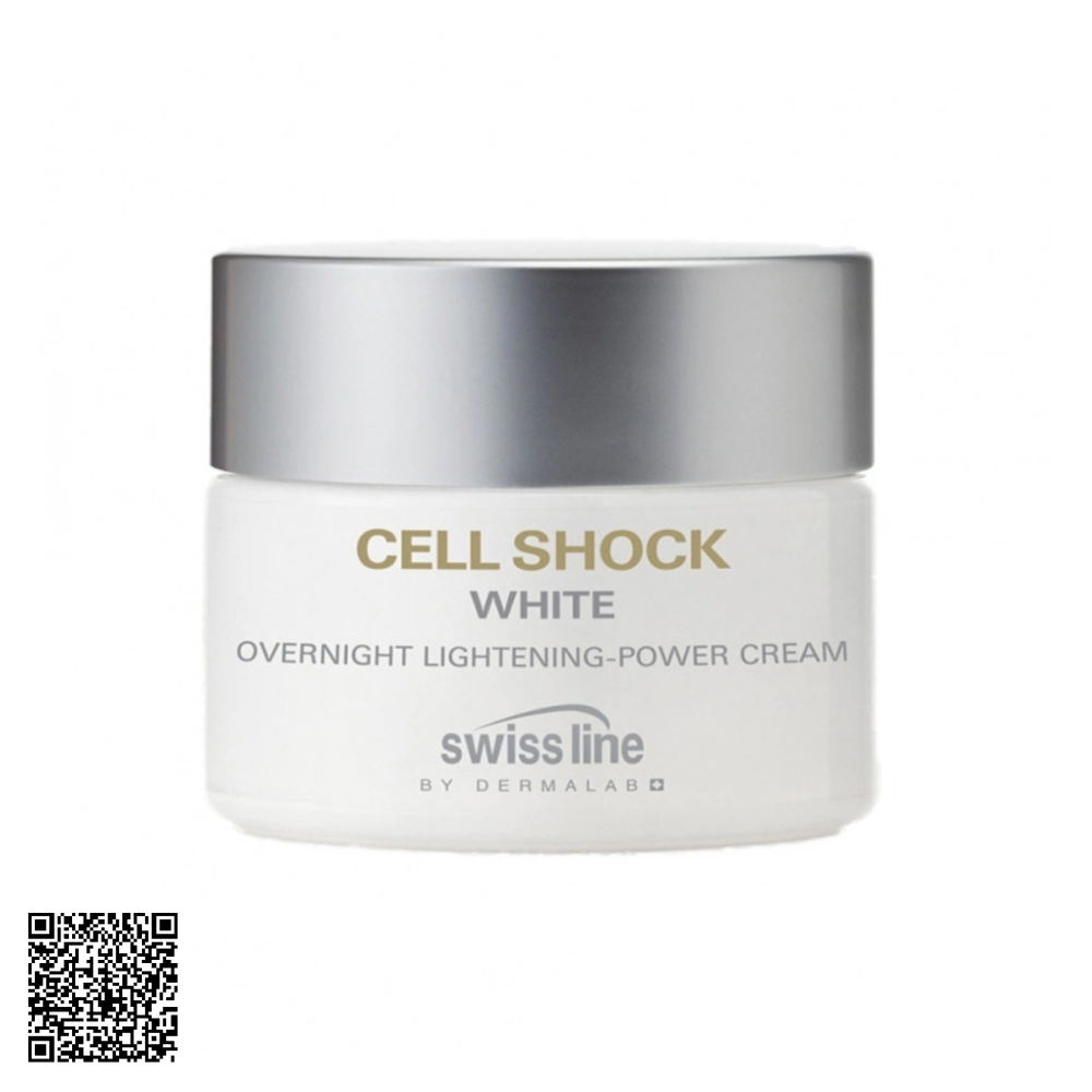 Kem Dưỡng Trắng Da Ban Đêm Swissline Cell Shock White Overnight Lightening-Power Cream Từ Thuỵ Sĩ 50ml